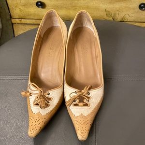 Max Mara leather and fabric shoes
